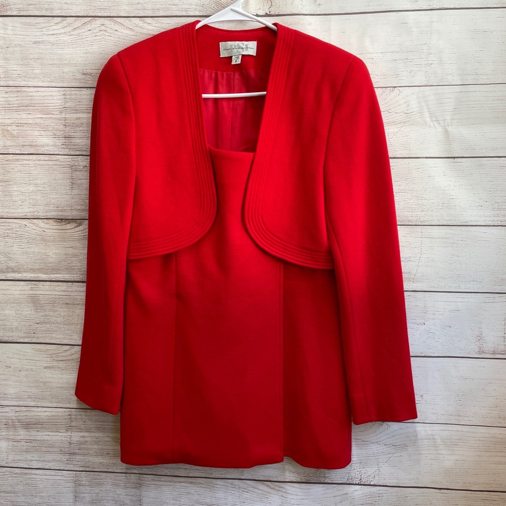 VINTAGE FLORINE WACHTER PSI 100% WOOL TUNIC IN RED